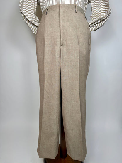 Completo 3 pezzi anni ‘70 hopsack beige - tg. 50/52 drop basso