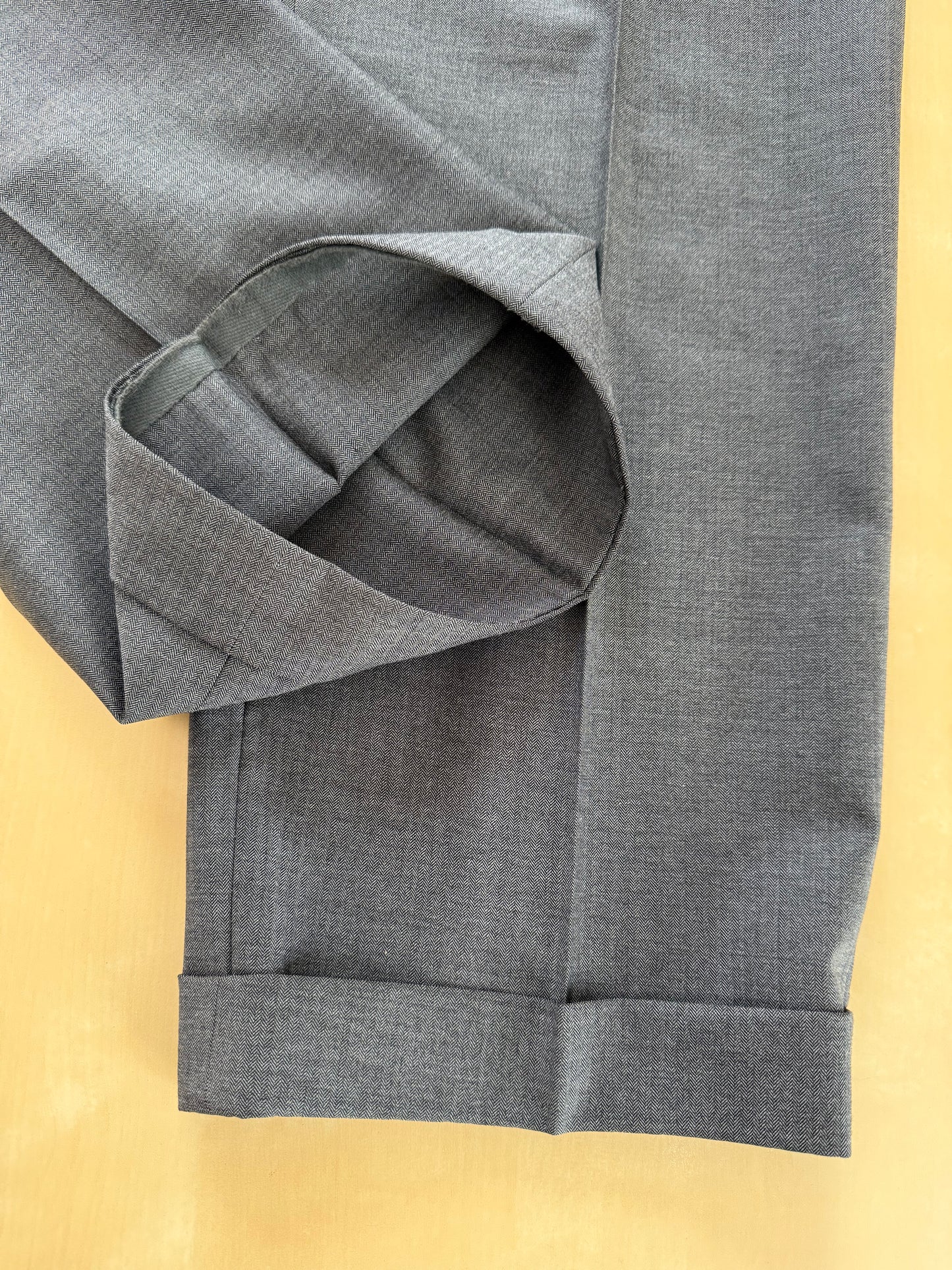 Pantaloni sartoriali fresco lana trama herringbone - tg. 52