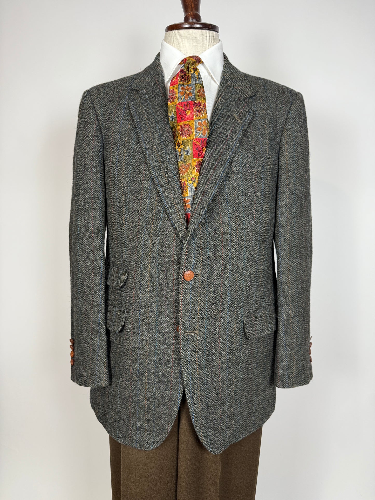 Giacca Daks shetland tweed spigato - tg. 52/54