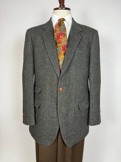 Giacca Daks shetland tweed spigato - tg. 52/54