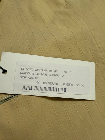 Completo estivo in puro cotone sfoderato color crema (NOS) - tg. 48/50