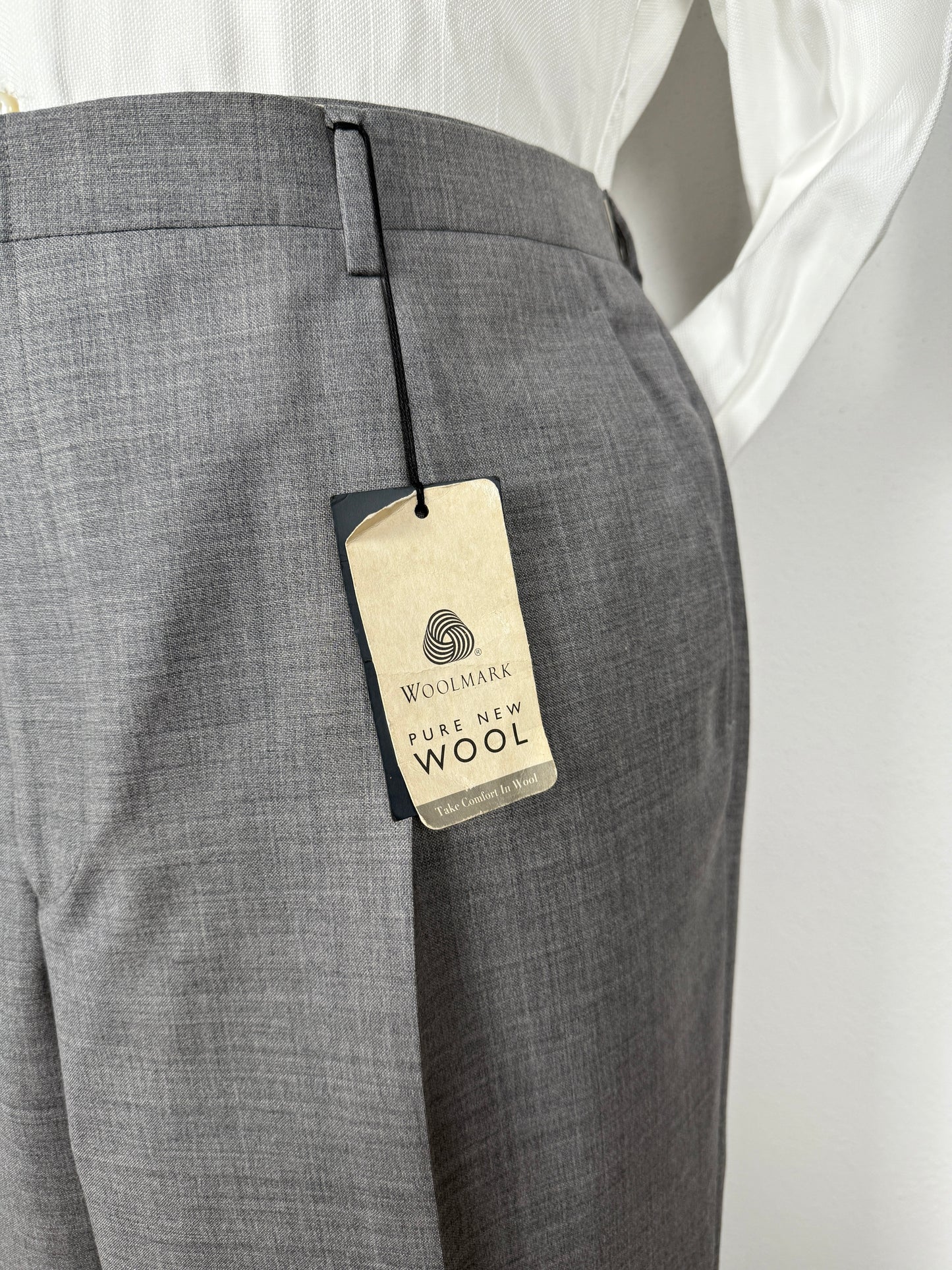 Pantalone anni ‘90 fresco lana grigio chiaro (NOS) - tg. 54/56
