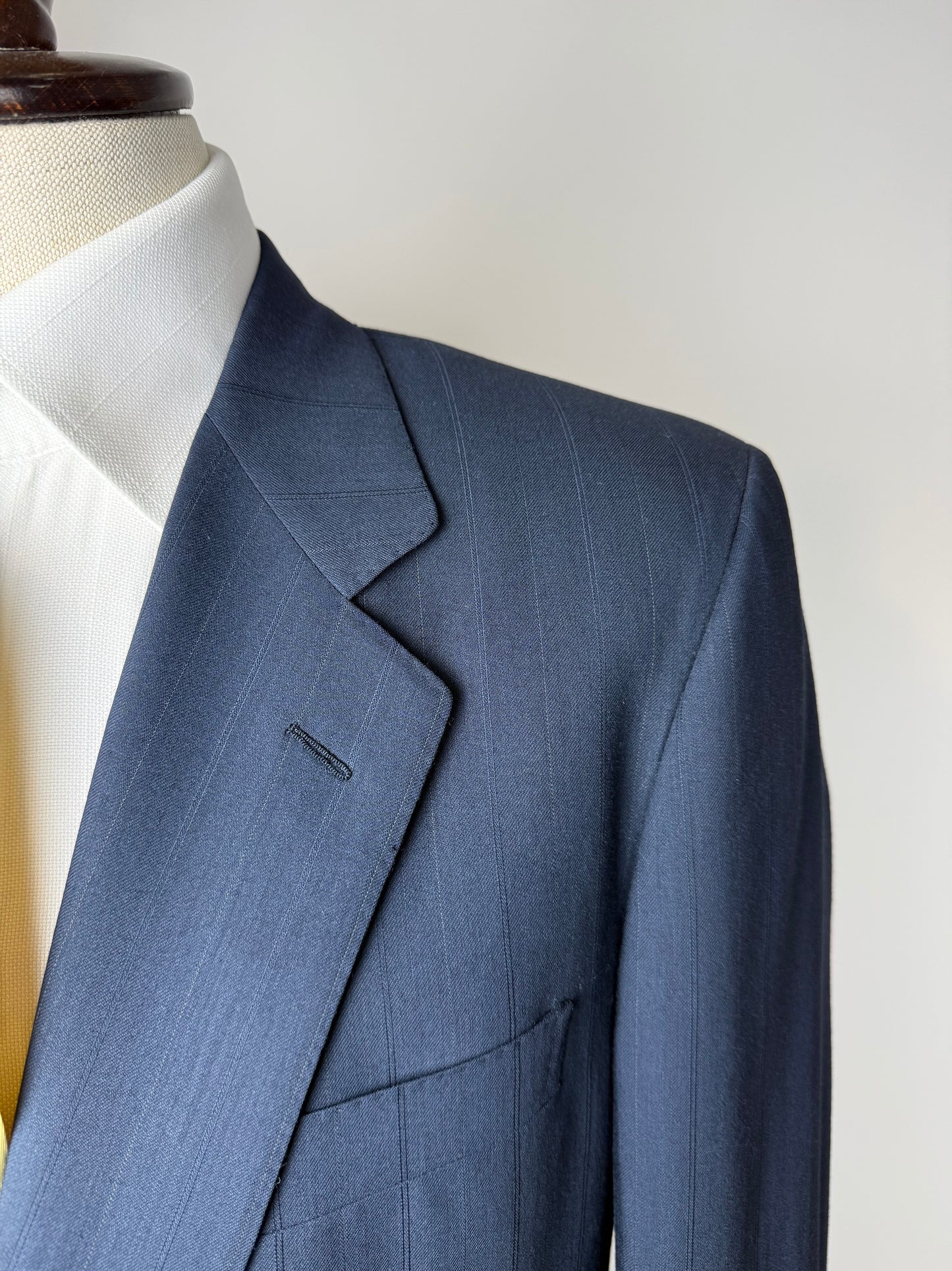 Completo anni '80 lana pettinata verde-blu petrolio - tg. 52