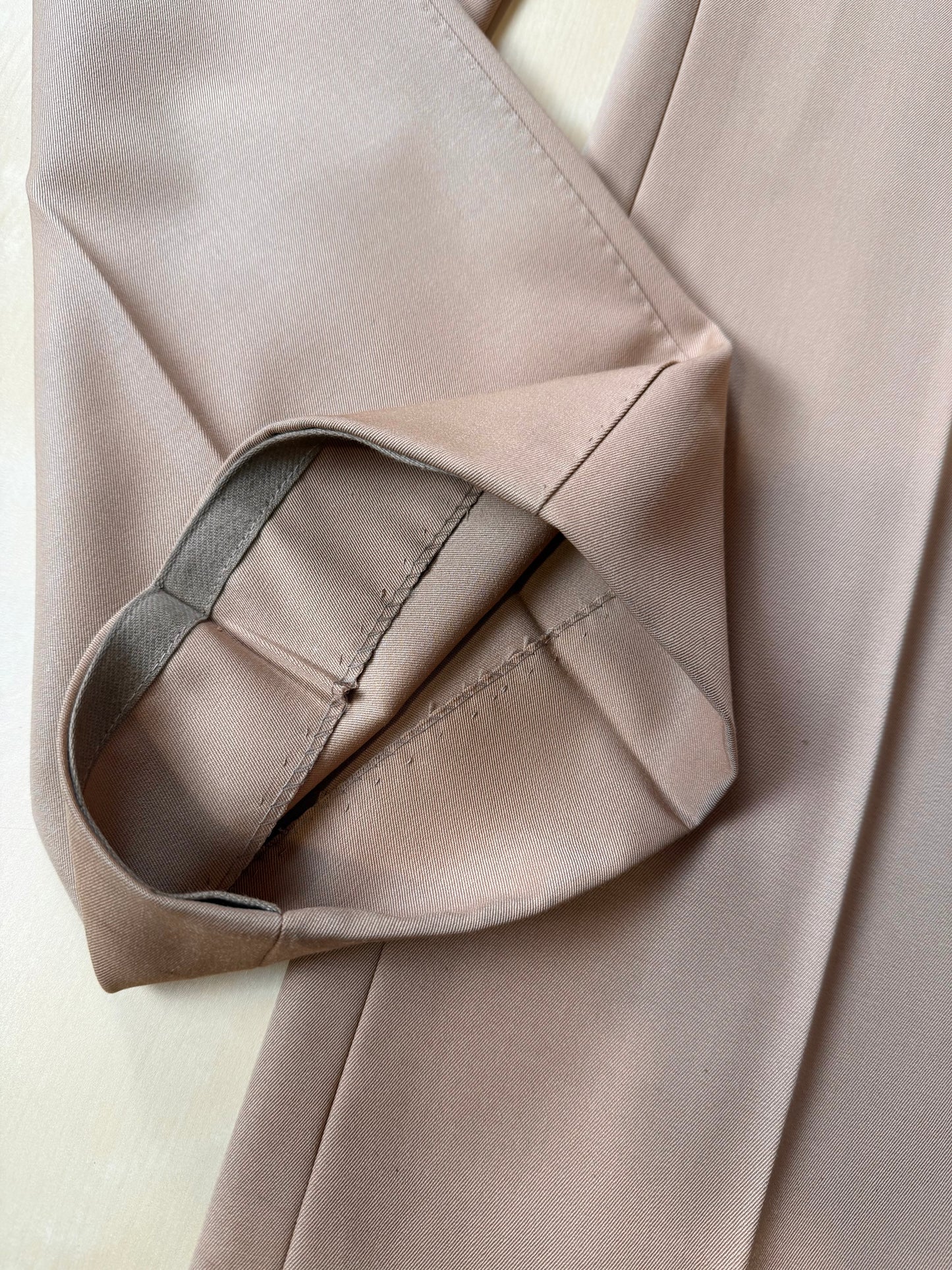 Completo 3 pezzi anni ‘70 twill pettinato beige - tg. 44