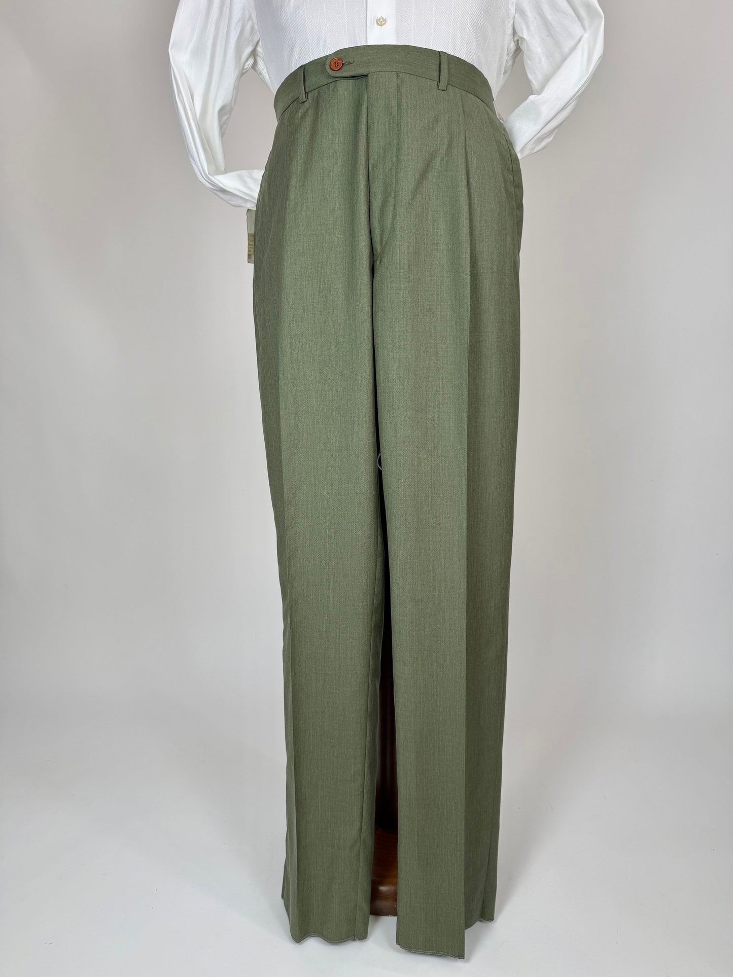 Pantaloni fresco lana verde scuro anni '80 (NOS) - tg. 54/56