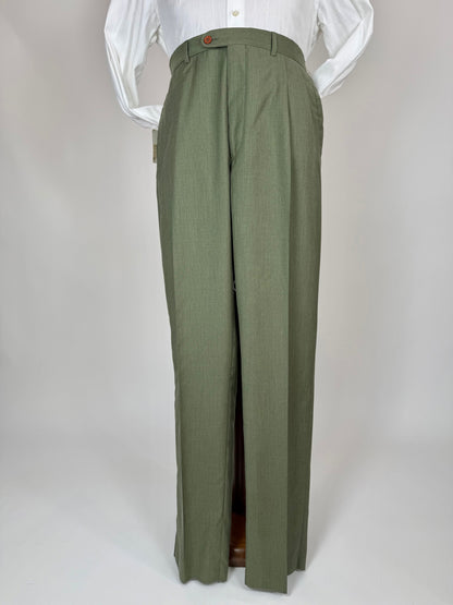 Pantaloni fresco lana verde scuro anni '80 (NOS) - tg. 54/56