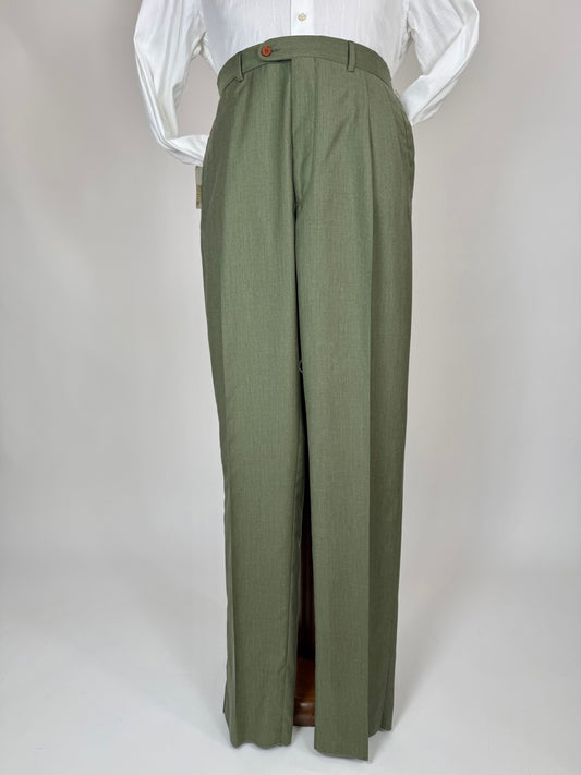 Pantaloni fresco lana verde scuro anni '80 (NOS) - tg. 54/56