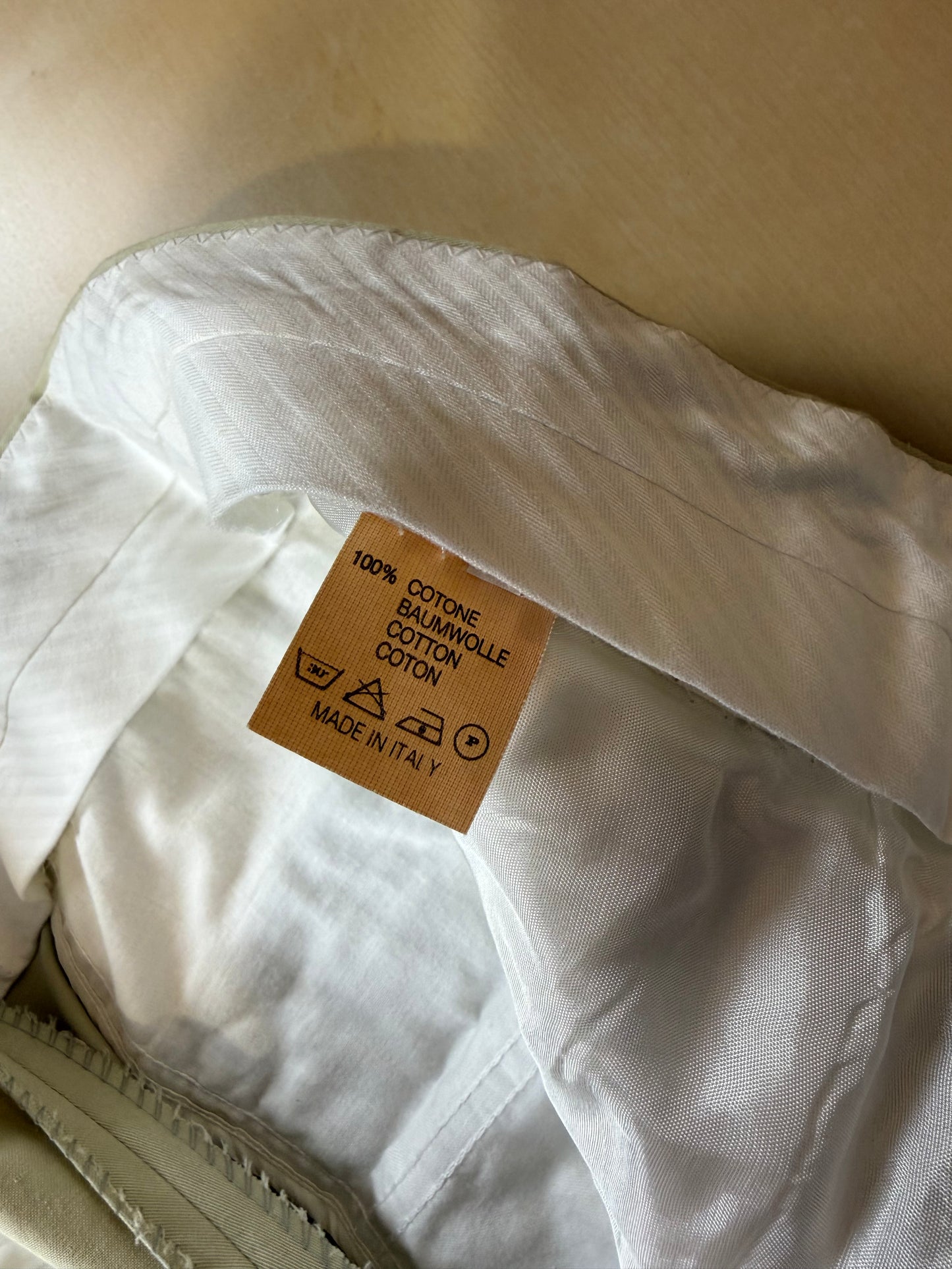 Pantaloni 100% cotone beige sabbia anni ‘80 (NOS) - tg. 46