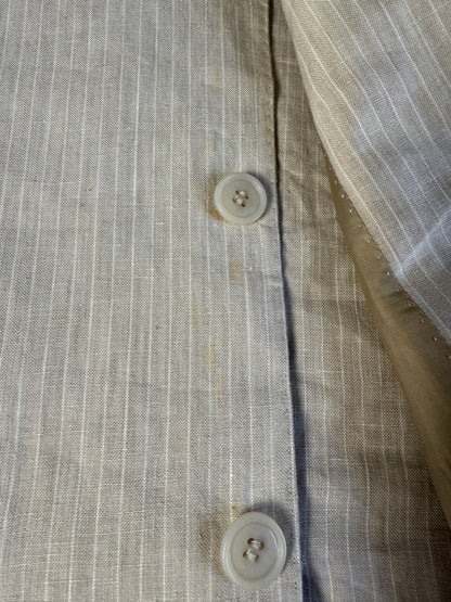 Completo in puro lino color panna gessato - tg. 52