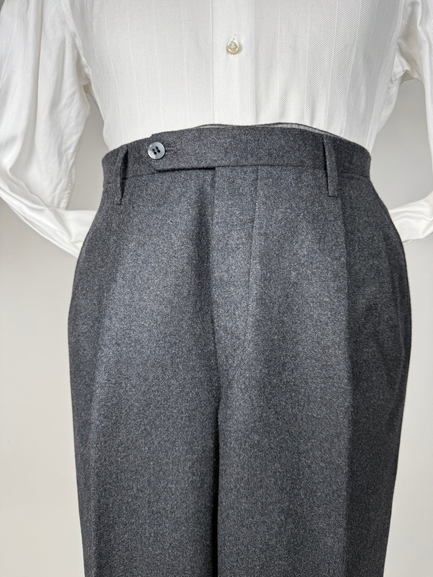 Pantaloni sartoriali anni ‘70/‘80 flanella grigia - tg. 52