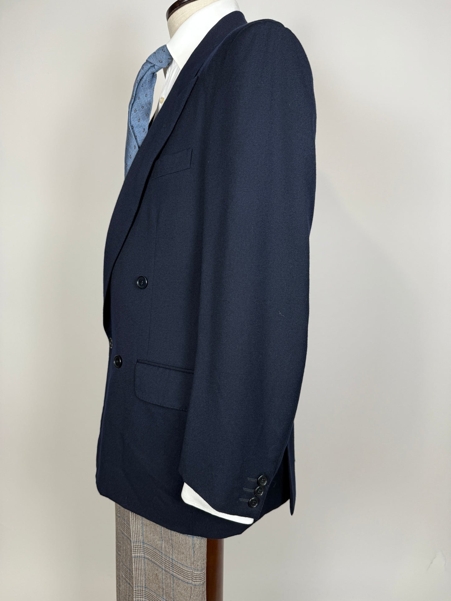 Giacca doppiopetto anni ‘80 flanella blu - tg. 50