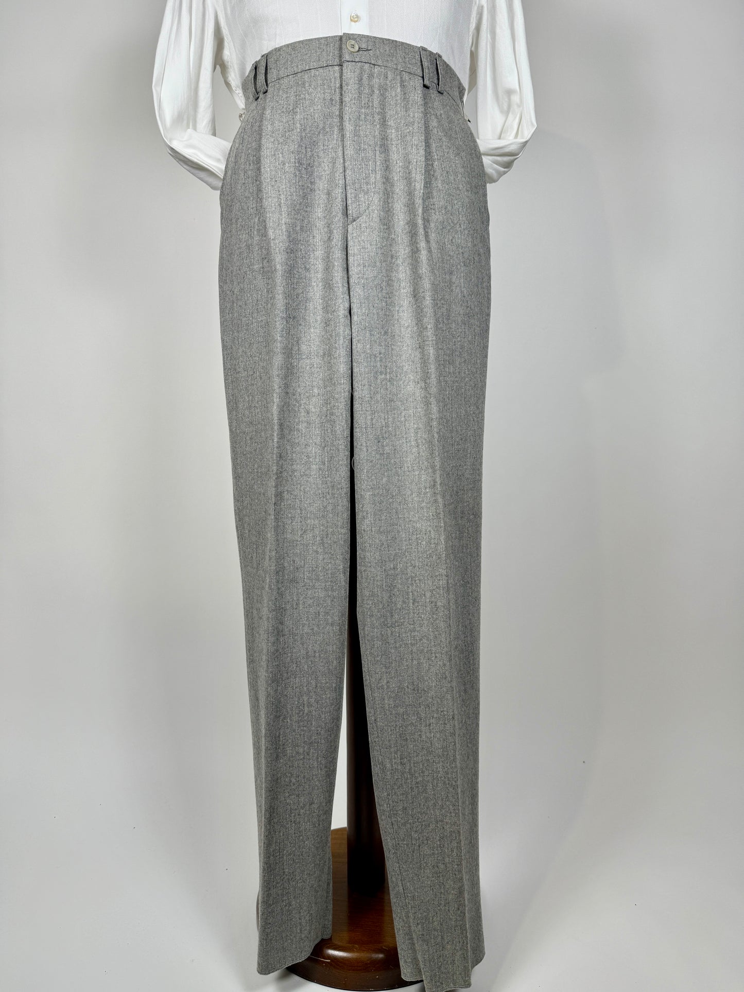 Pantaloni flanella grigio chiaro anni ‘80 (NOS) - tg. 48