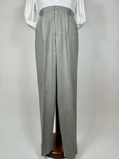 Pantaloni flanella grigio chiaro anni ‘80 (NOS) - tg. 48