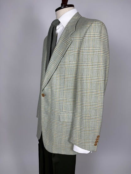 Giacca anni '80 principe Galles verde salvia lana e cashmere - tg. 48