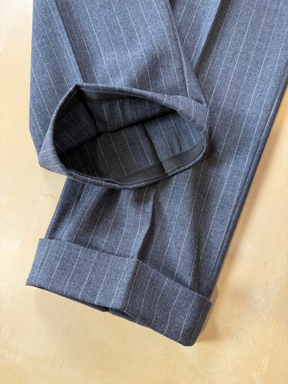 Completo estivo Sartoria Partenopea fresco lana grigio gessato - tg. 50/52