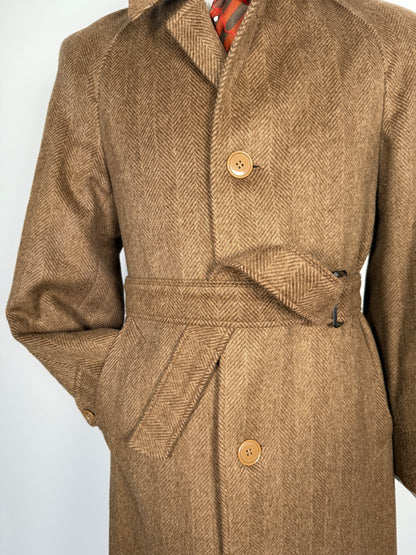 Cappotto raglan anni ‘70/‘80 marrone spigato - tg. 44-48