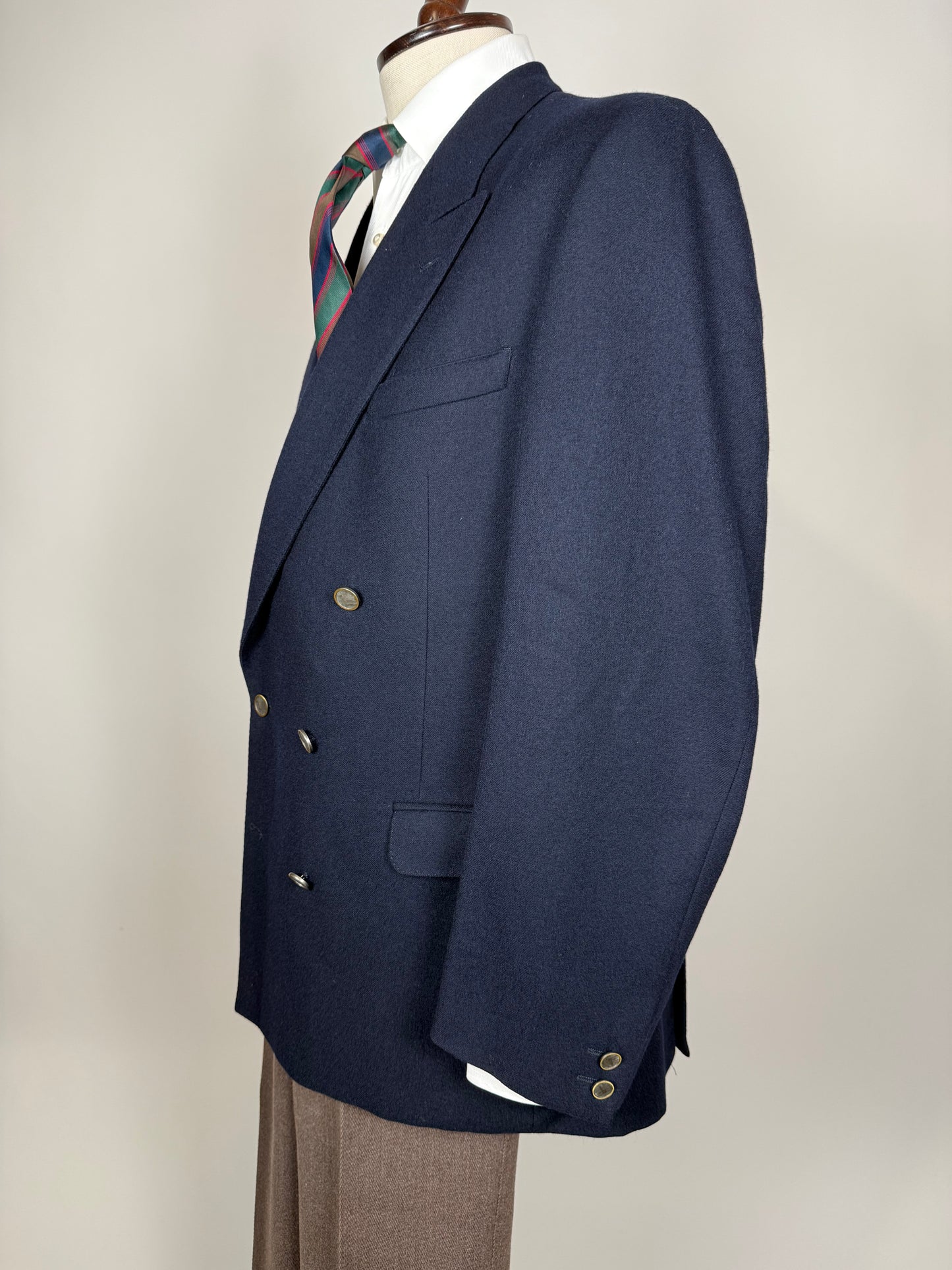 Blazer doppiopetto anni ‘70/‘80 in flanella blu - tg. 54