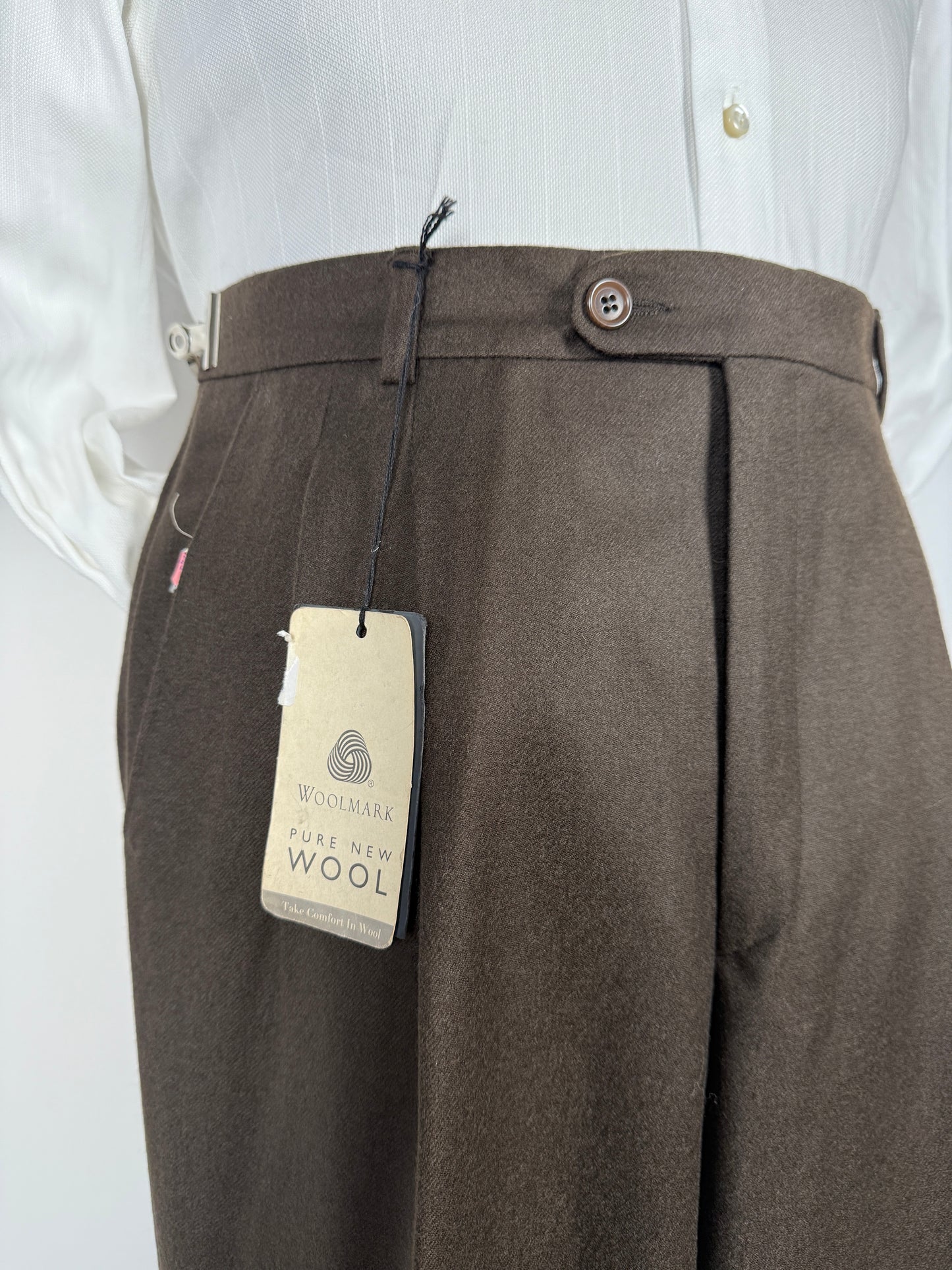 Pantaloni anni ‘90 in flanella marrone (NOS) - tg. 48