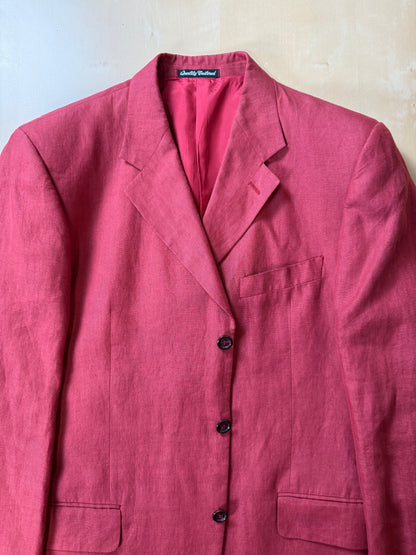 Giacca anni '90 100% lino rosso corallo - tg. 54