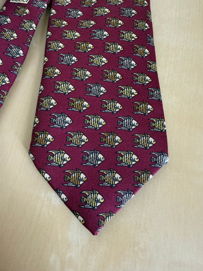 Cravatta Gucci bordeaux con pesci