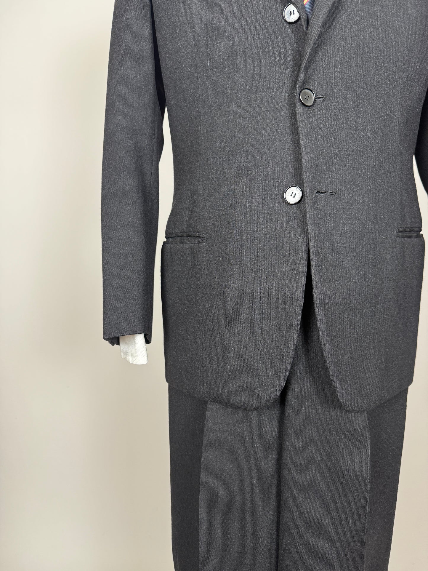 Completo anni ‘60 sartoriale flanella antracite - tg. 46