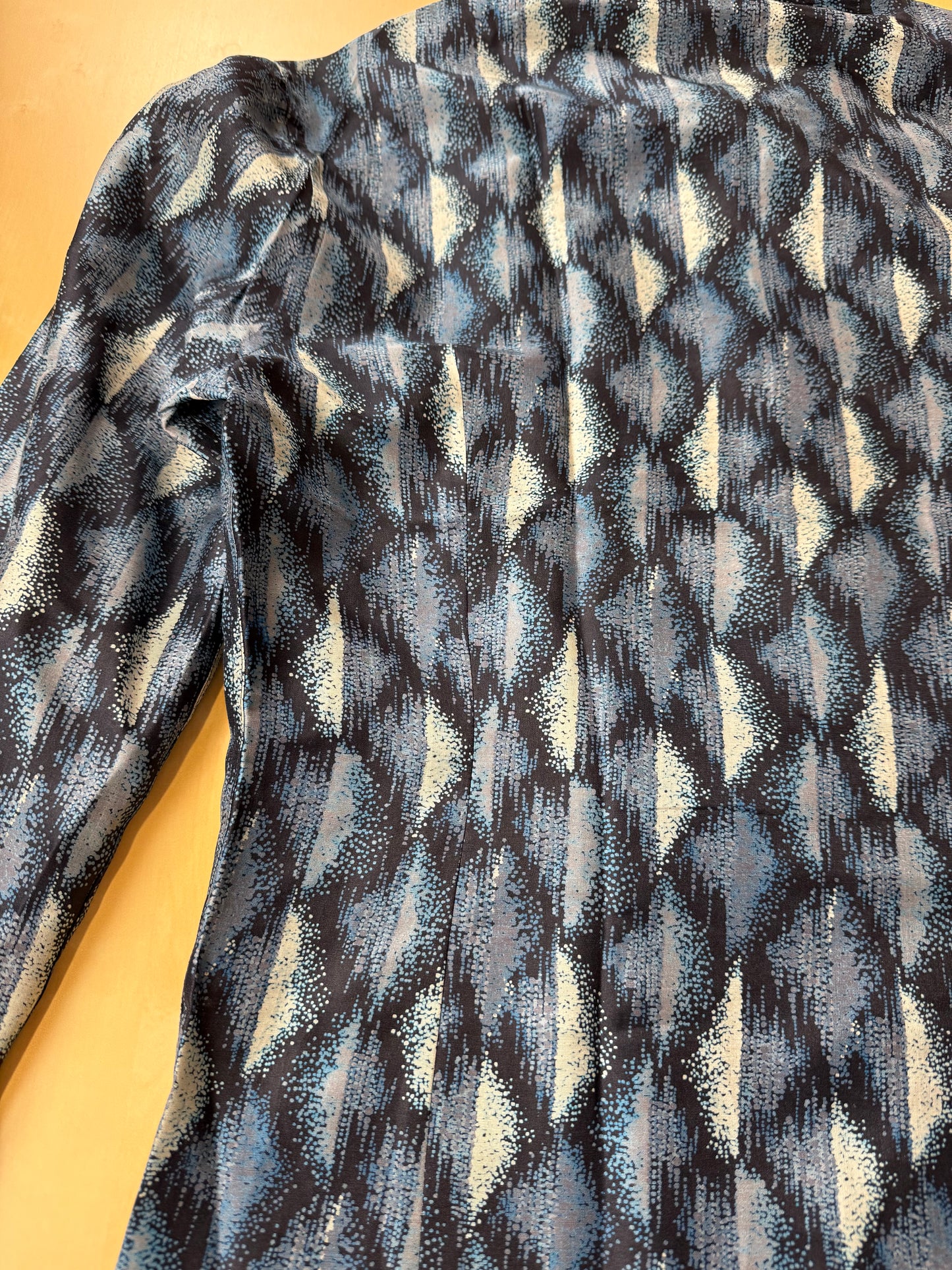 Camicia anni '70 optical in pura seta - S collo 40