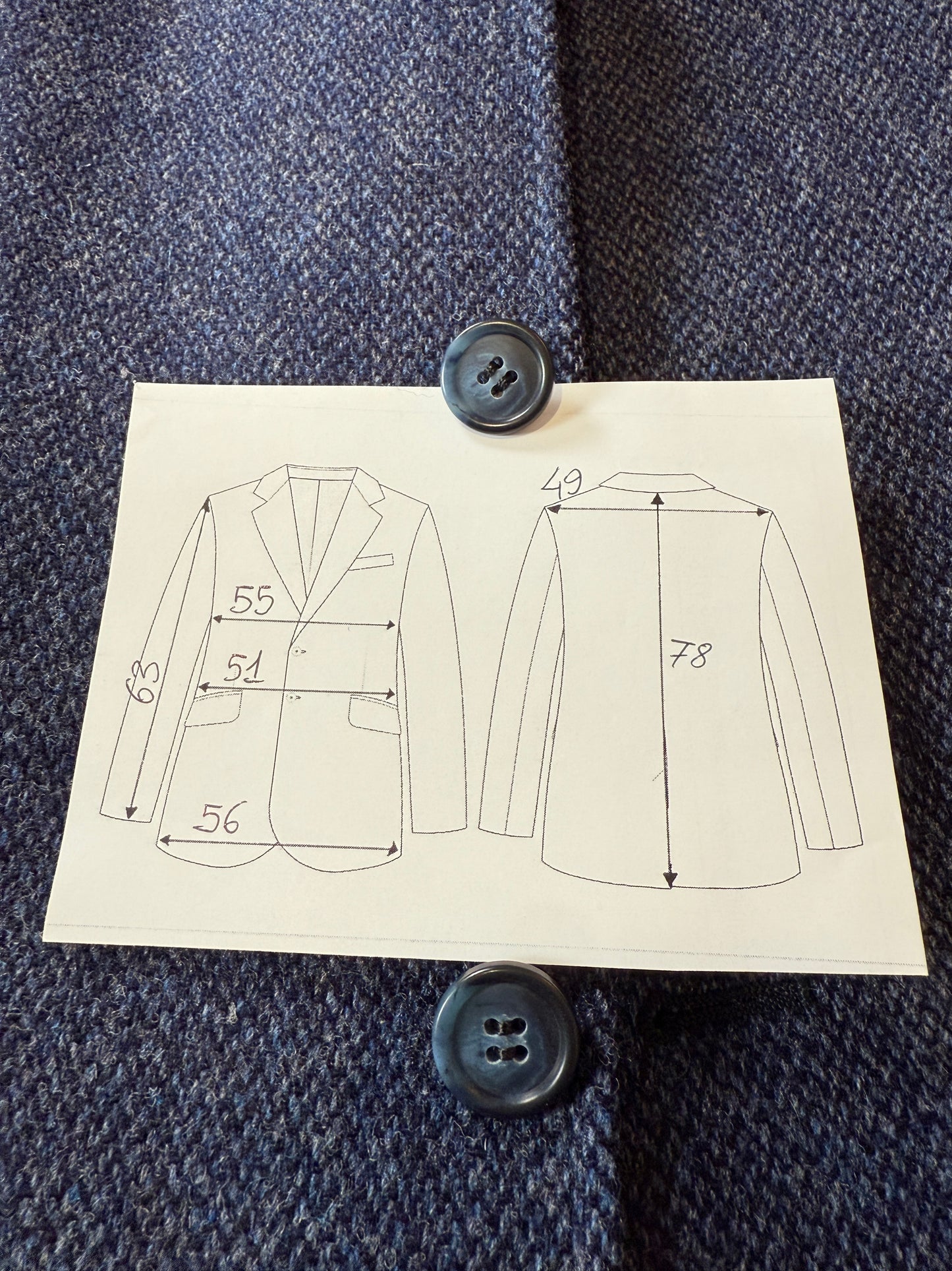 Giacca anni ‘90 in tweed blu - tg. 50