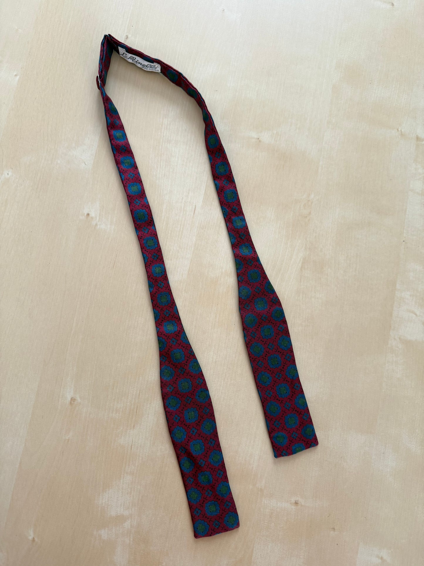 Papillon vintage rosso micro fantasia
