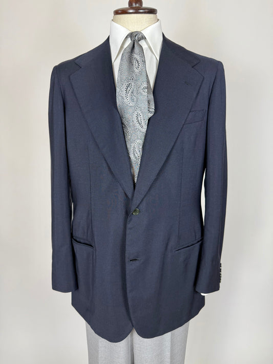 Giacca sartoriale anni '70 fresco lana blu - tg. 52 lunga