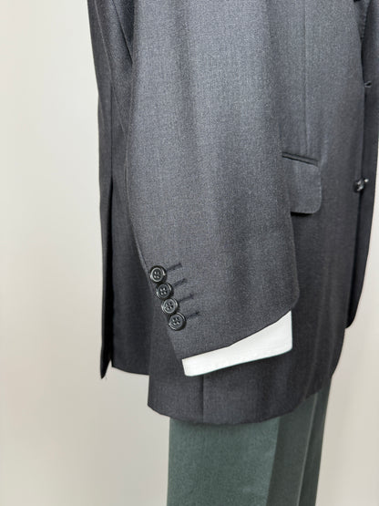 Giacca Ermenegildo Zegna anni ‘90 lana pettinata grigio antracite - tg. 52 drop basso