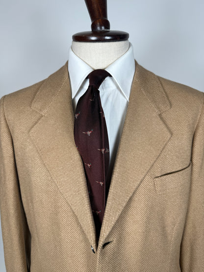 Giacca anni ‘60 sartoriale occhio di pernice color cammello - tg. 50/52