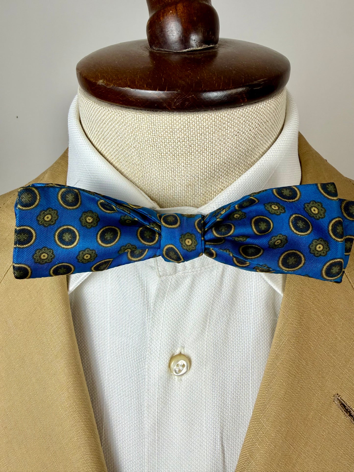 Papillon vintage azzurro micro fantasia