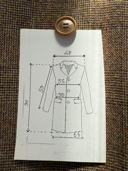 Cappotto doppiopetto sartoriale anni ‘50/‘60 glen check tabacco - tg. 44-46