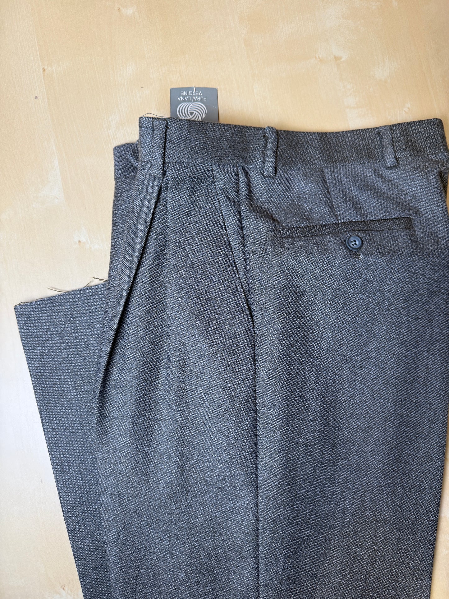 Pantaloni anni ‘80 grigio/cachi sale pepe (NOS) - tg. 46