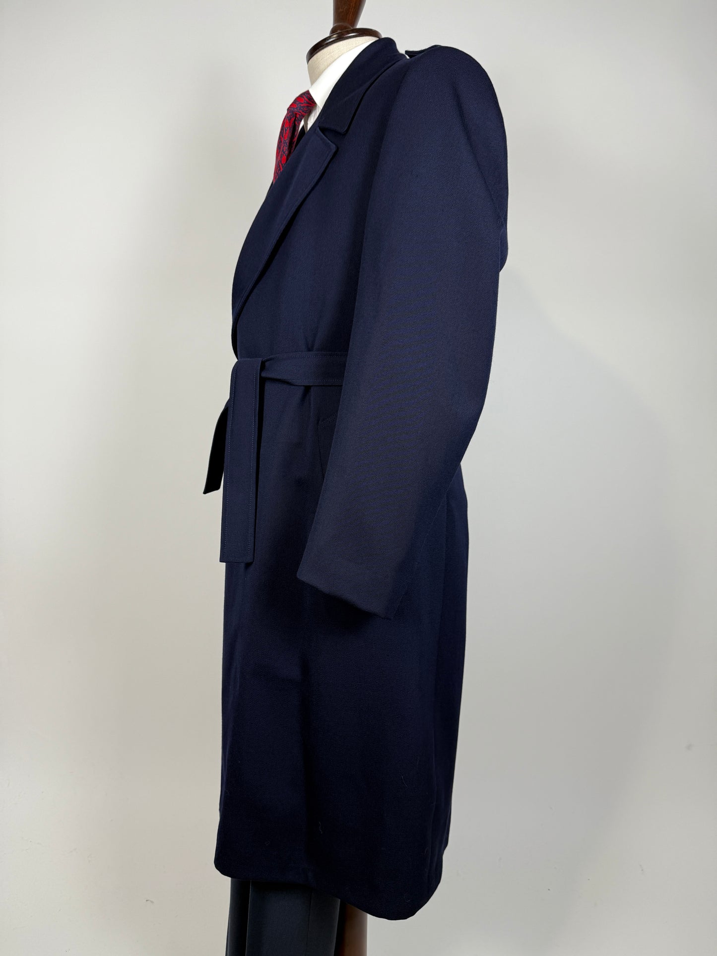 Soprabito anni ‘70 in lana pettinata blu - tg. 48-50