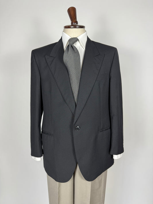 Giacca fresco lana blu mono bottone revers a lancia - tg. 50/52 corta