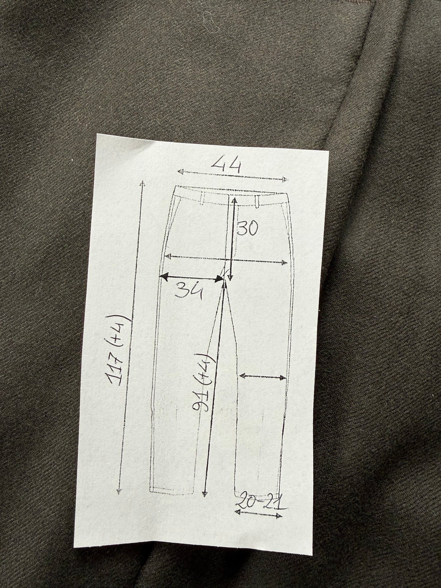 Pantaloni flanella verde/cachi anni ‘90 (NOS) - tg. 50