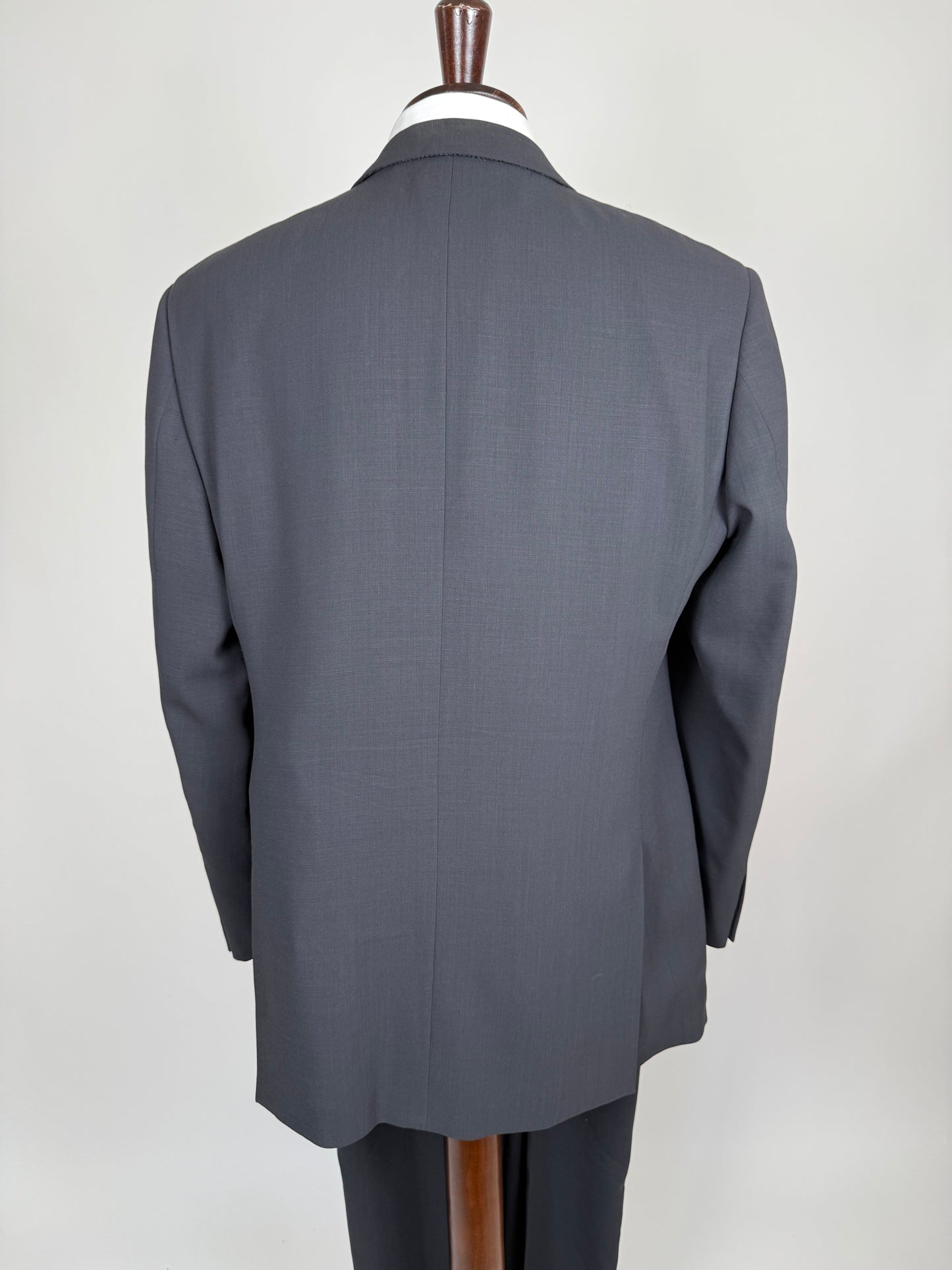 Completo Armani anni '90 fresco lana grigio petrolio - tg. 54