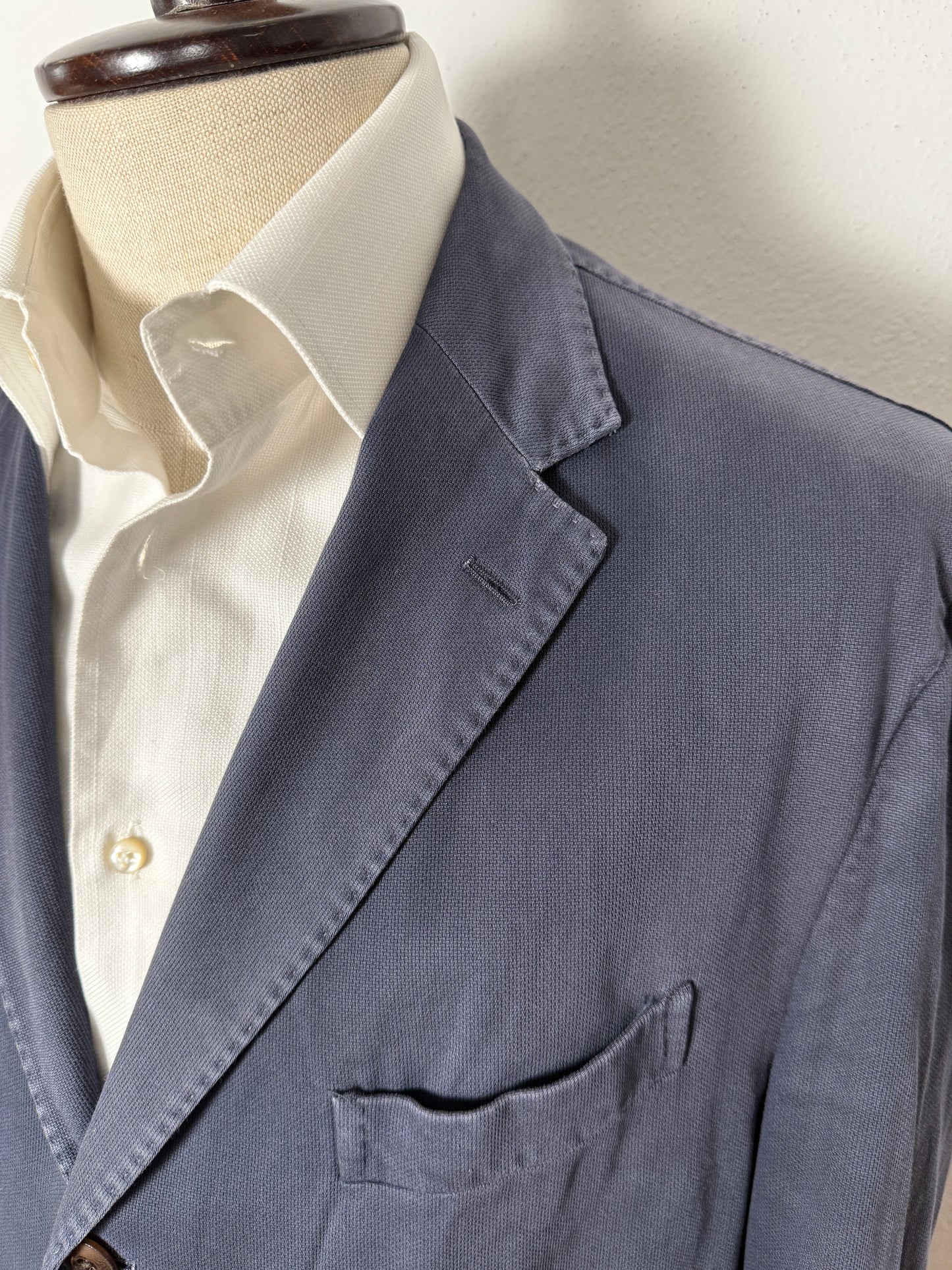 Giacca Boglioli destrutturata in piquet di cotone blu - tg. 54/56