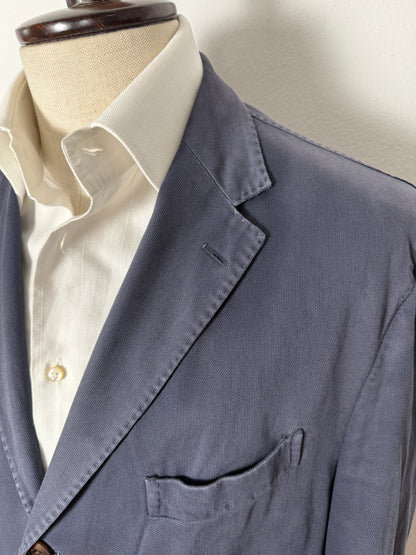 Giacca Boglioli destrutturata in piquet di cotone blu - tg. 54/56