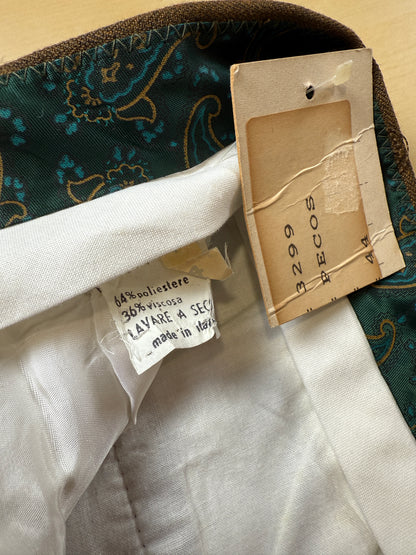 Pantaloni anni ‘80 color senape tripla pince (NOS) - tg. 44