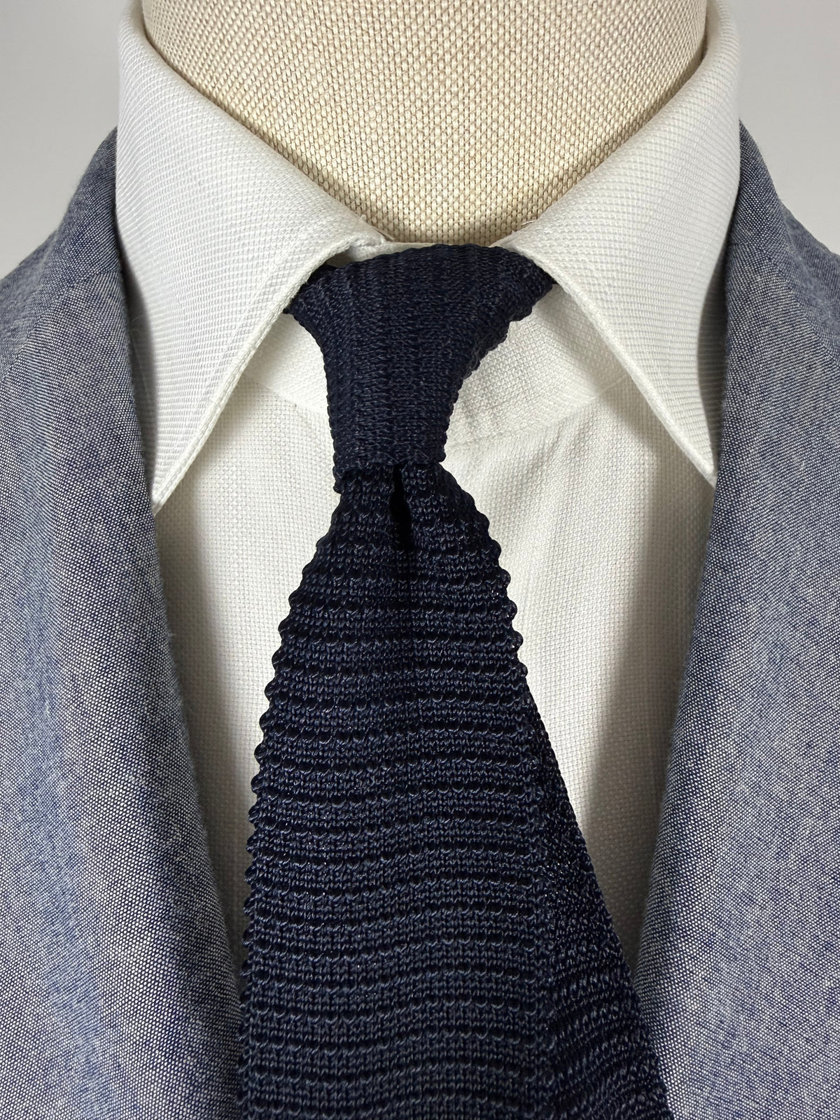 Cravatta tricot Ermenegildo Zegna vintage in seta blu