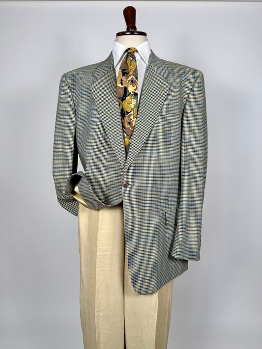 Giacca anni '80 fresco lana check - tg. 58/60 lunga