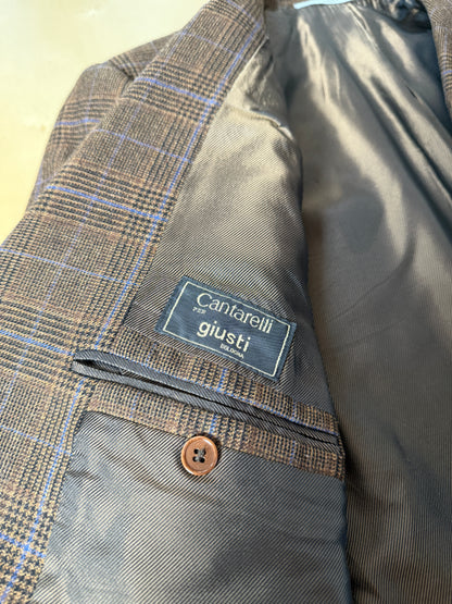 Giacca Cantarelli principe Galles marrone lana e cashmere - tg. 56 drop basso