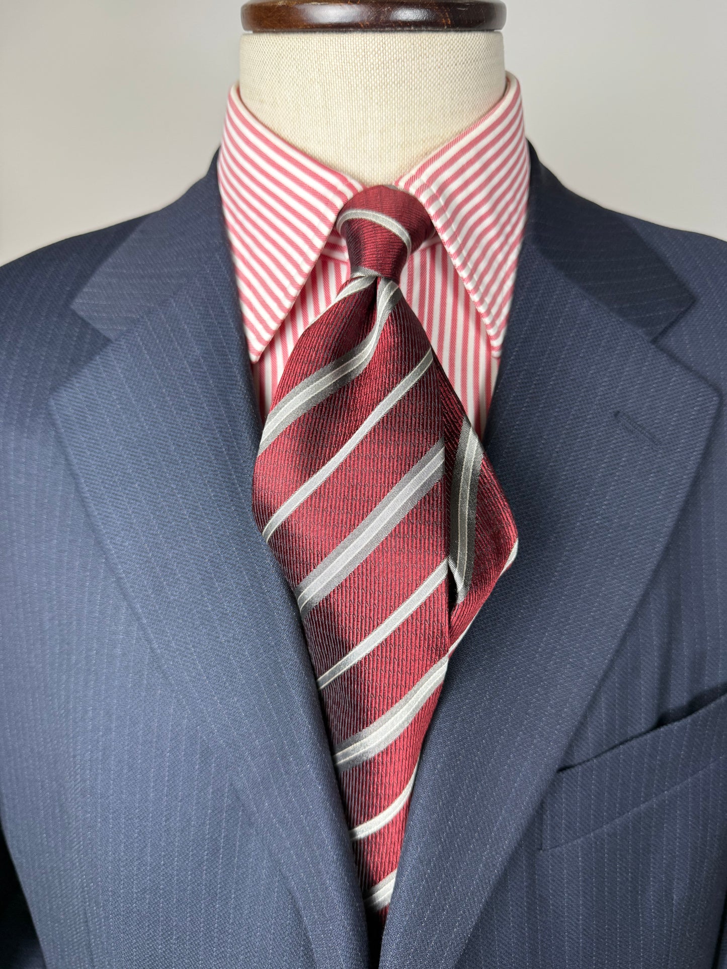 Cravatta Prochownick regimental rosso grigio