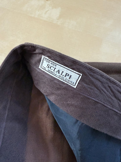 Pantaloni sartoriali in cotone spigato marrone - tg. 54