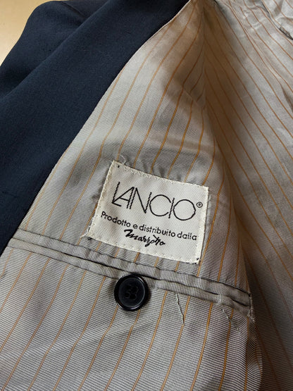 Giacca anni '80 seta shantung blu petrolio - tg. 52/54