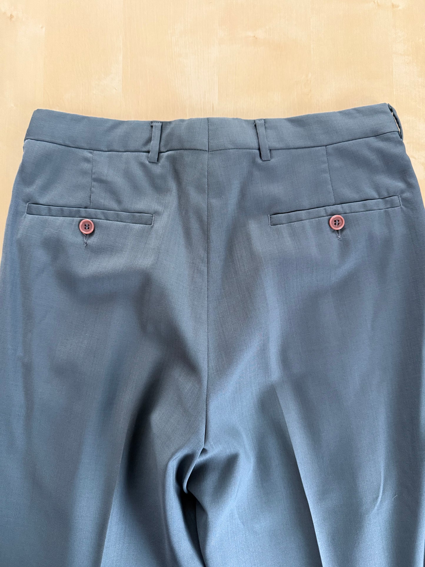 Pantaloni fresco lana verde petrolio anni ‘80 (NOS) - tg. 44