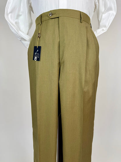 Pantaloni fresco lana verde oliva anni '80 (NOS) - tg. 54/56