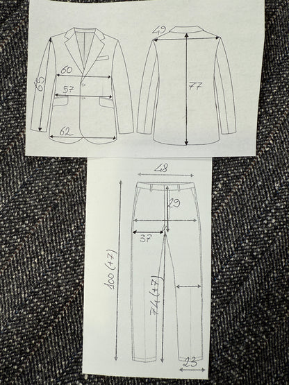 Completo anni ‘70/‘80 tweed lana e seta - tg. 52/54